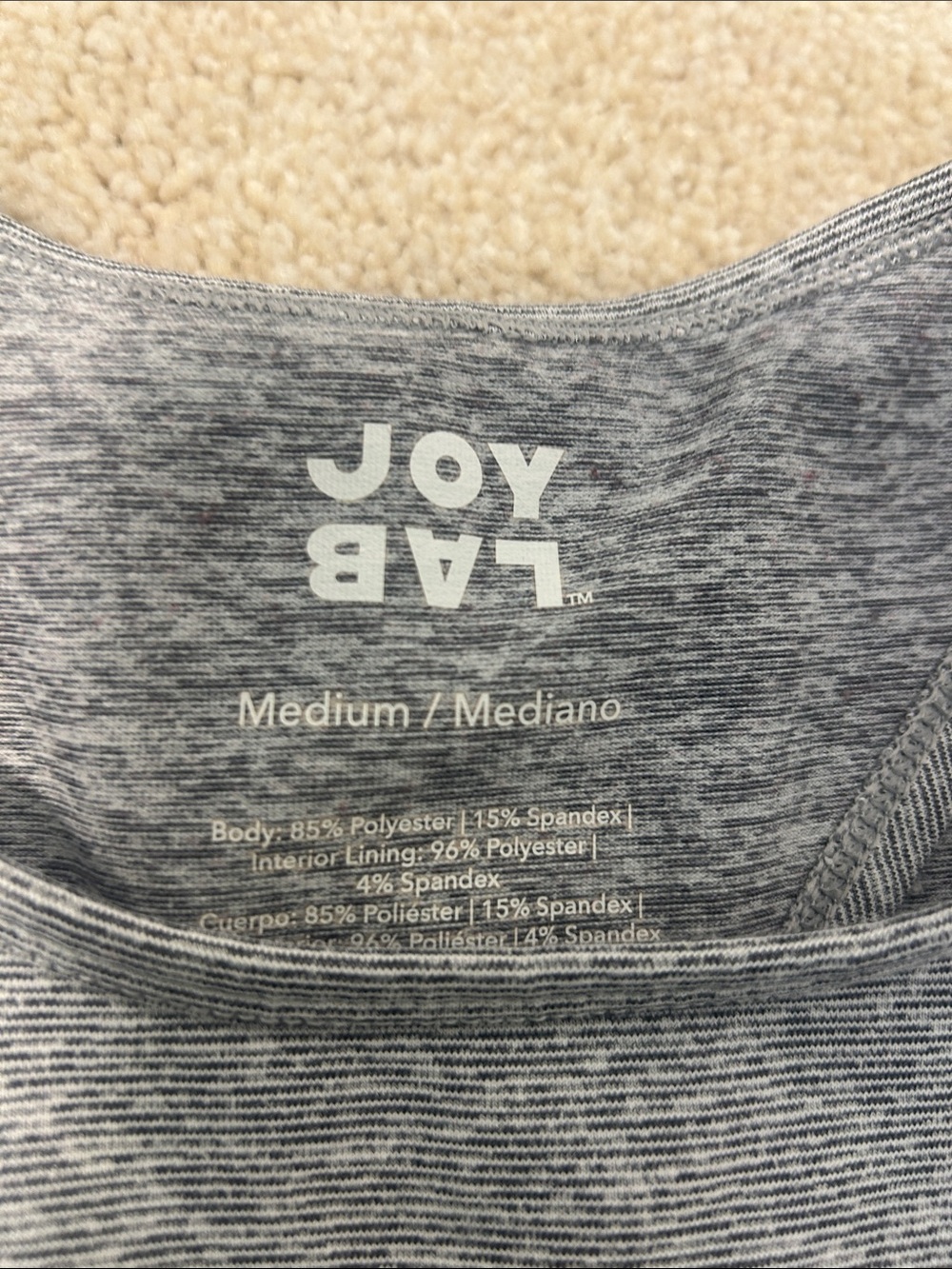 JoyLab Heather Gray High Neck Racerback Crop Tank - Picture 2 of 3